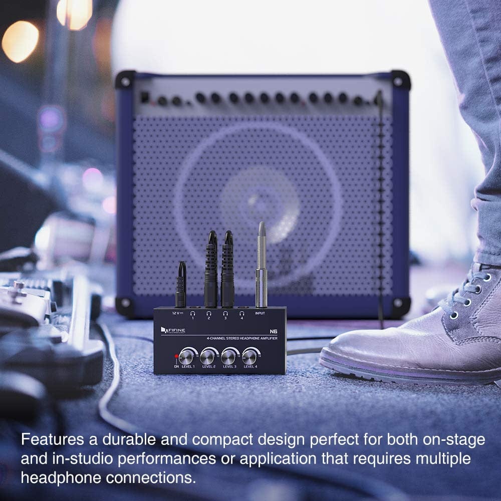 Fifine Headphone Amplifiers Fifine N6 4 Channel Stereo Headphone Amplifier Mixer
