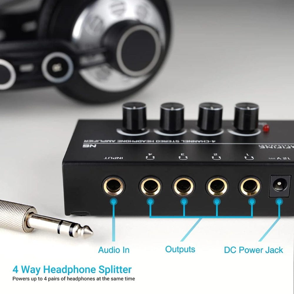 Fifine Headphone Amplifiers Fifine N6 4 Channel Stereo Headphone Amplifier Mixer