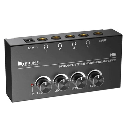 Fifine Headphone Amplifiers Fifine N6 4 Channel Stereo Headphone Amplifier Mixer