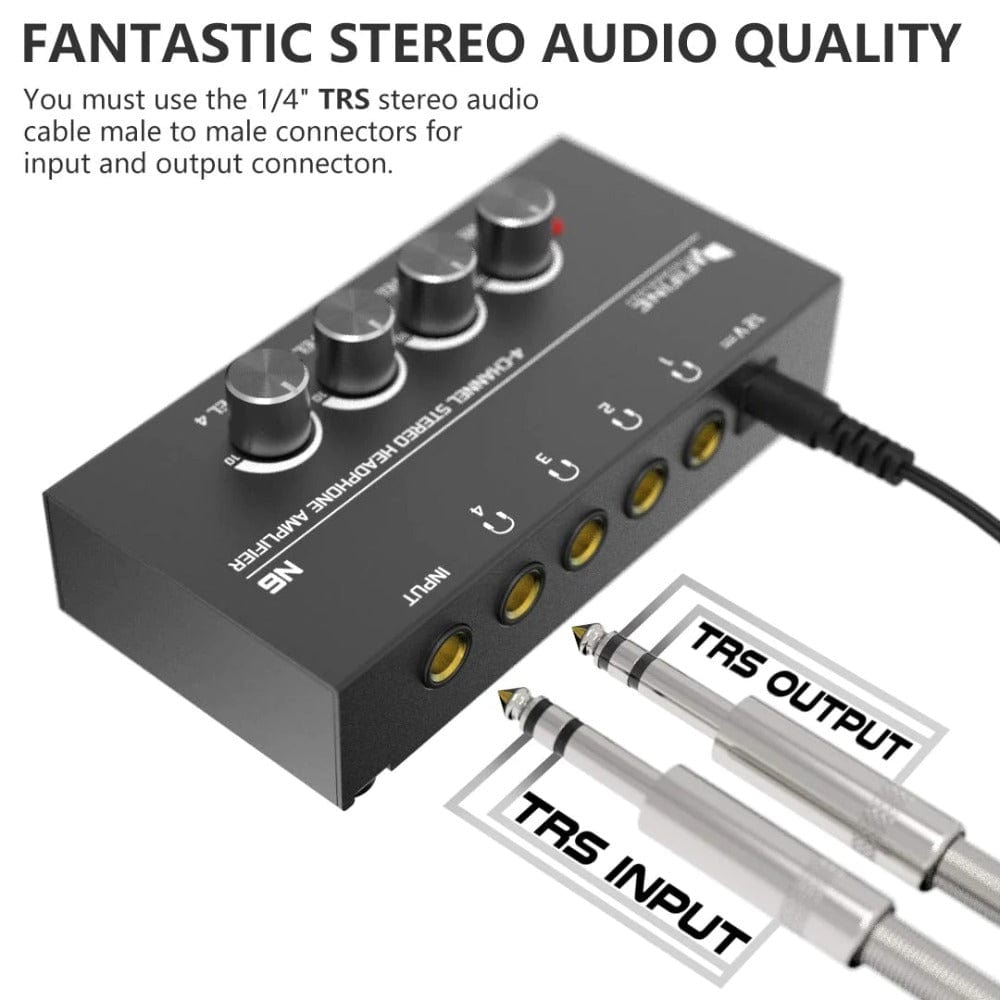 Fifine Headphone Amplifiers Fifine N6 4 Channel Stereo Headphone Amplifier Mixer