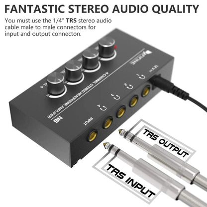 Fifine Headphone Amplifiers Fifine N6 4 Channel Stereo Headphone Amplifier Mixer