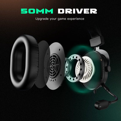 fifine on-ear wired headphones fifine h6-7.1 surround sound rgb wired gaming headphone
