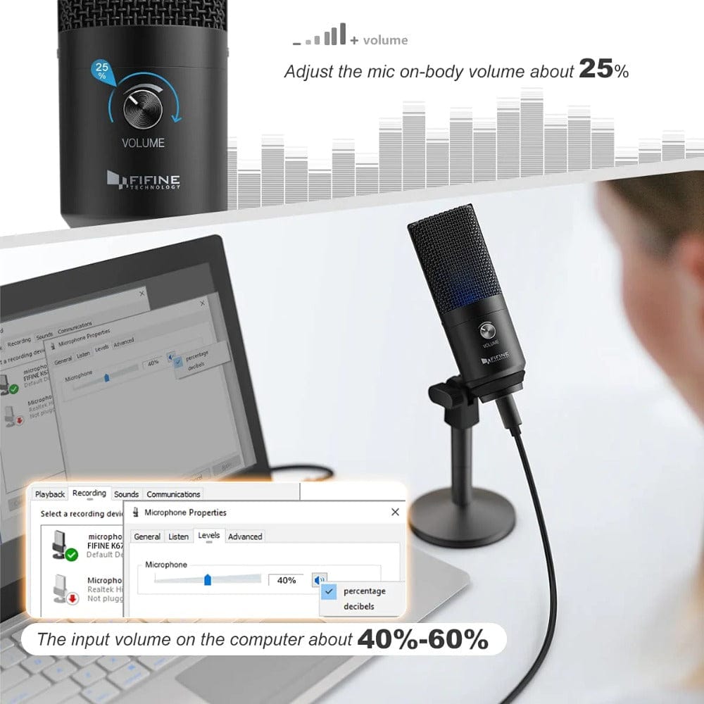 Fifine Usb Microphones Fifin K670B Cardioid USB Microphone