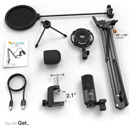 Fifine Usb Microphones Fifine T669 USB Condenser Microphone Kit