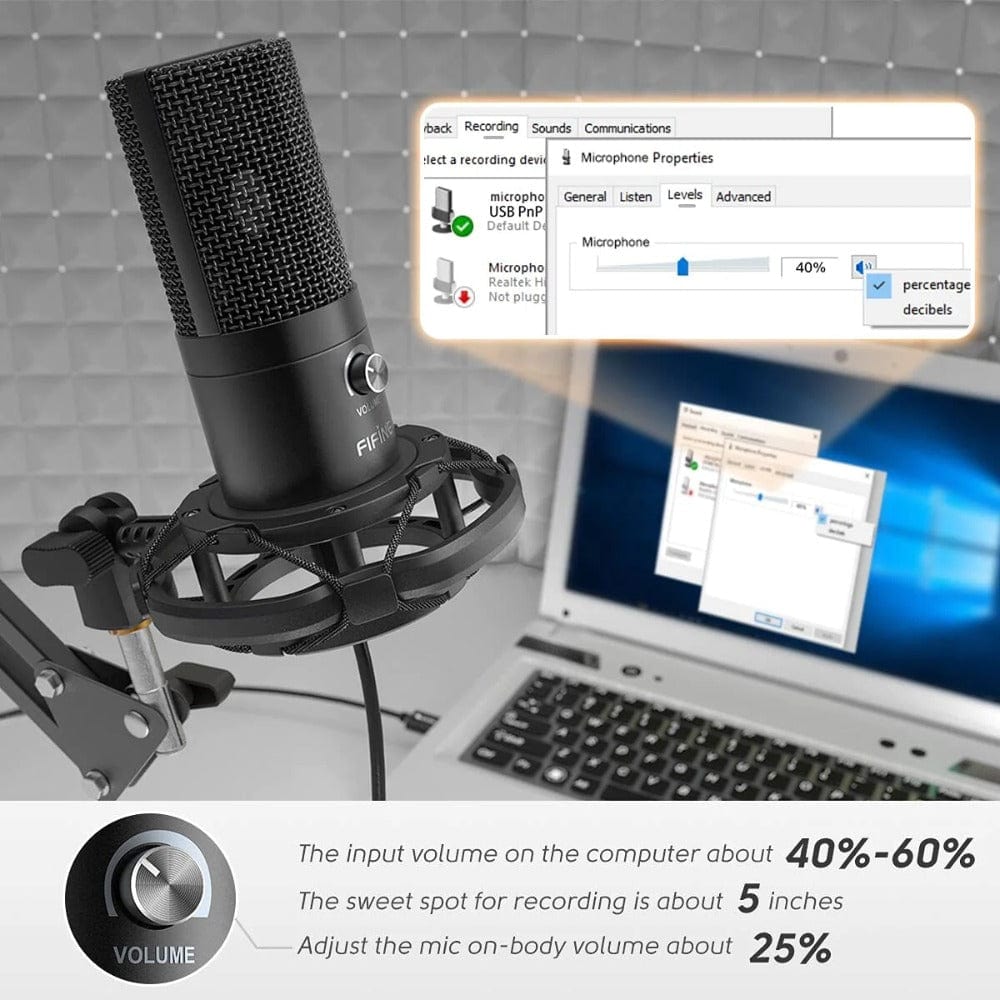 Fifine Usb Microphones Fifine T669 USB Condenser Microphone Kit