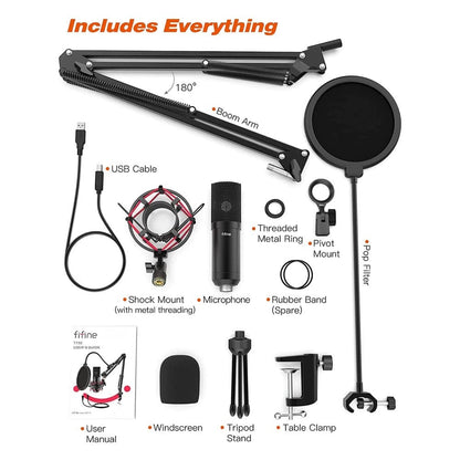 Fifine Usb Microphones Fifine T732 USB Condenser Microphone Kit