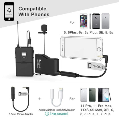 fifine wireless systems fifine k037b wireless lavalier lapel microphone with headset