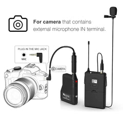 Fifine Wireless Systems Fifine K037B Wireless Lavalier Lapel Microphone with Headset