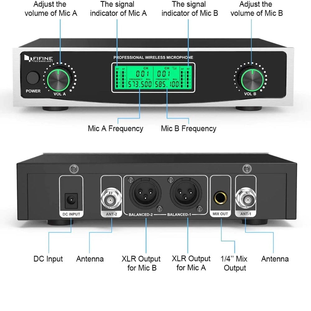fifine wireless systems fifine k040 wireless handheld microphone