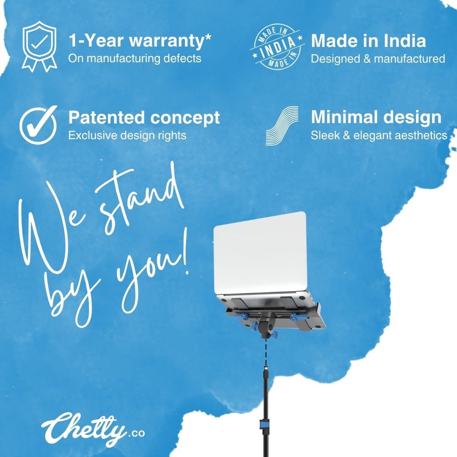 Chetty DT16 2-in-1 Laptop Tablet Tripod Stand