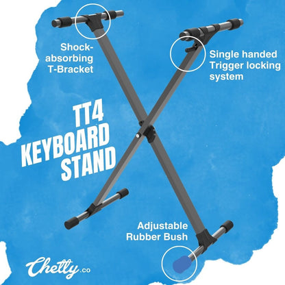 Chetty TT4 X-Type Keyboard Single Braced Stand with 6-level Trigger Locking