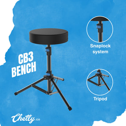 Chetty CB3 Tripod Type Drum Throne with Multi-Level Adjustment