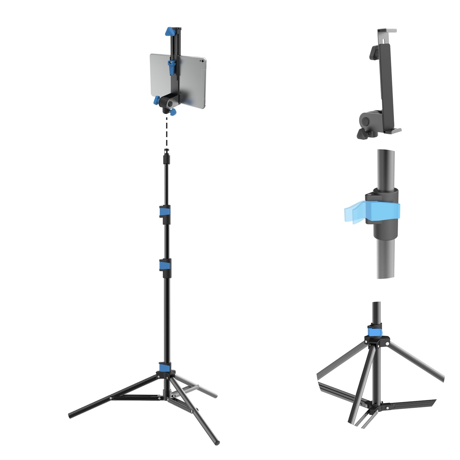 Chetty DT17 2-in-1 Tablet Stand with Collapsible Tripod Base
