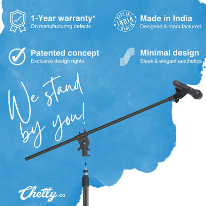 Chetty MB14 Microphone Stand with Pro Detachable Boom Arm & Mini Round Base