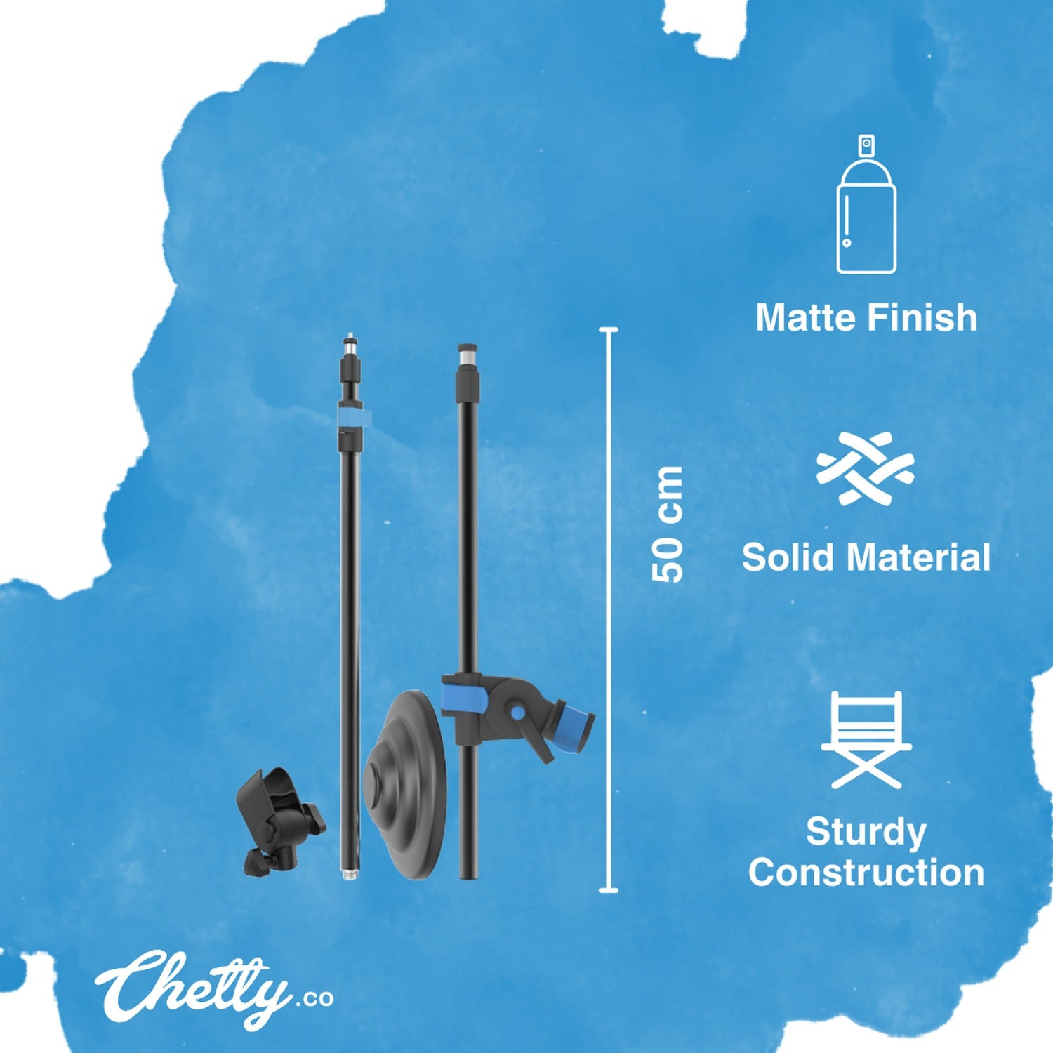 Chetty MB14 Microphone Stand with Pro Detachable Boom Arm & Mini Round Base