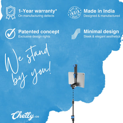 Chetty DT17 2-in-1 Tablet Stand with Collapsible Tripod Base