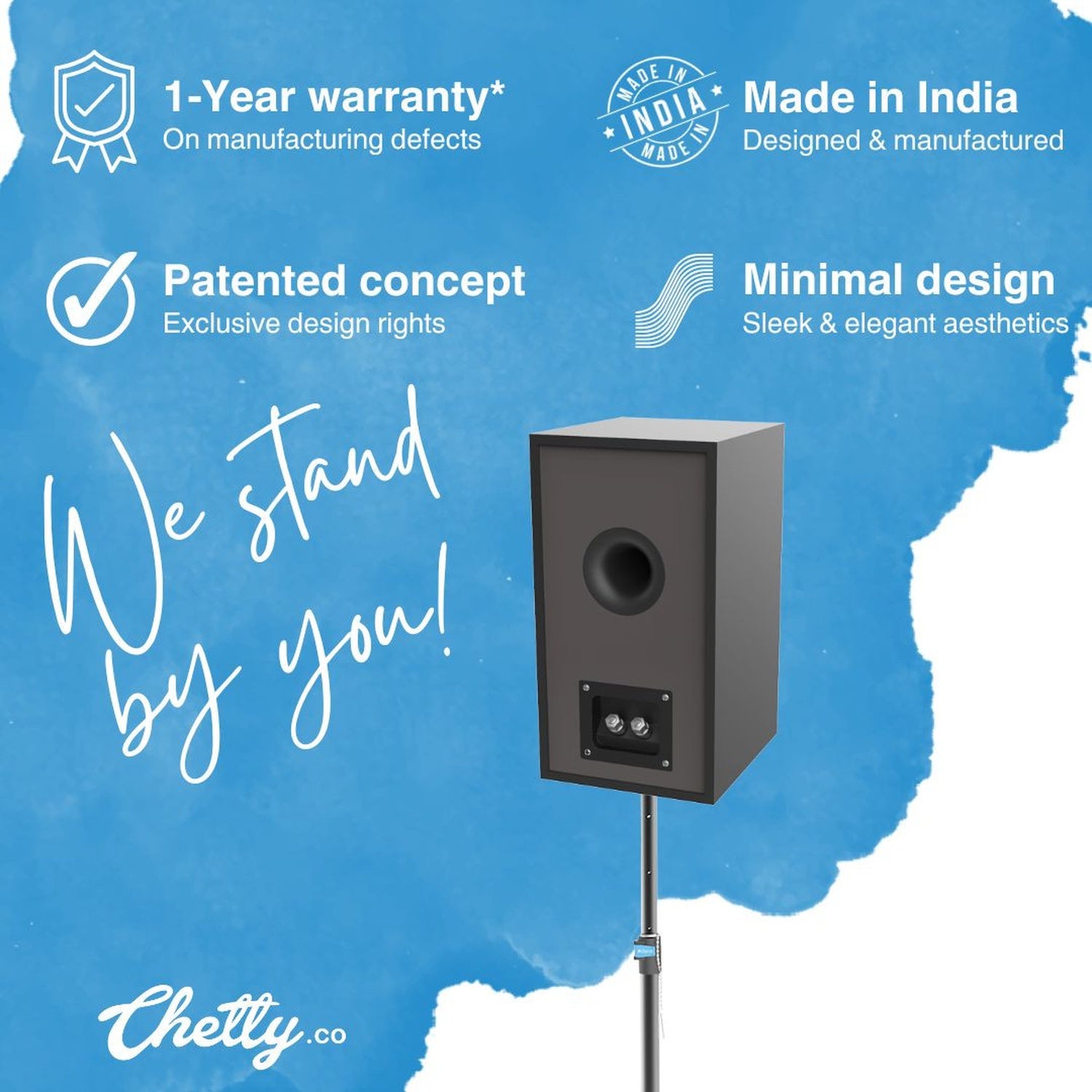 Chetty LS2 Collapsible Tripod Speaker Stand with Speaker Mount