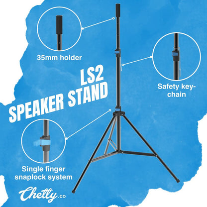 Chetty LS2 Collapsible Tripod Speaker Stand with Speaker Mount