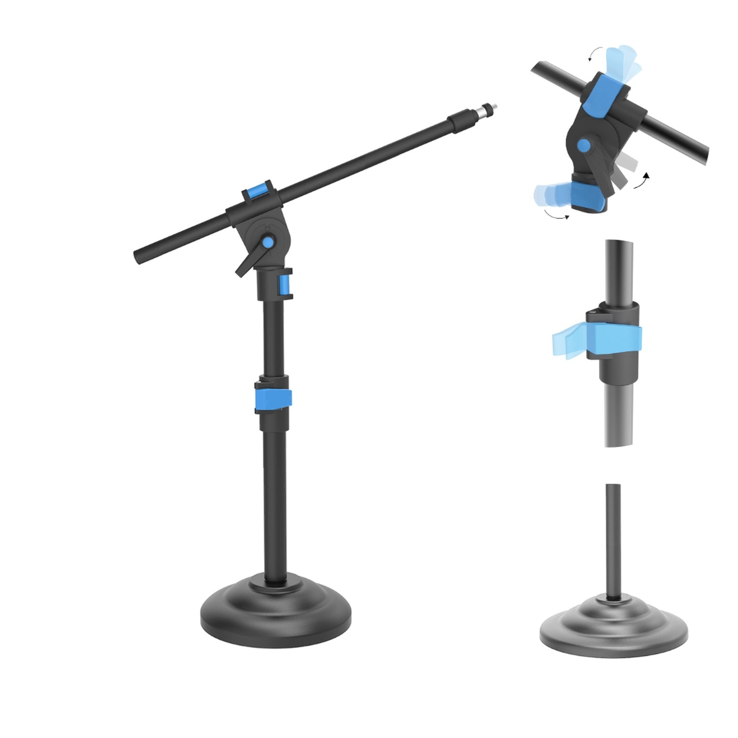 Chetty MB14 Microphone Stand with Pro Detachable Boom Arm & Mini Round Base