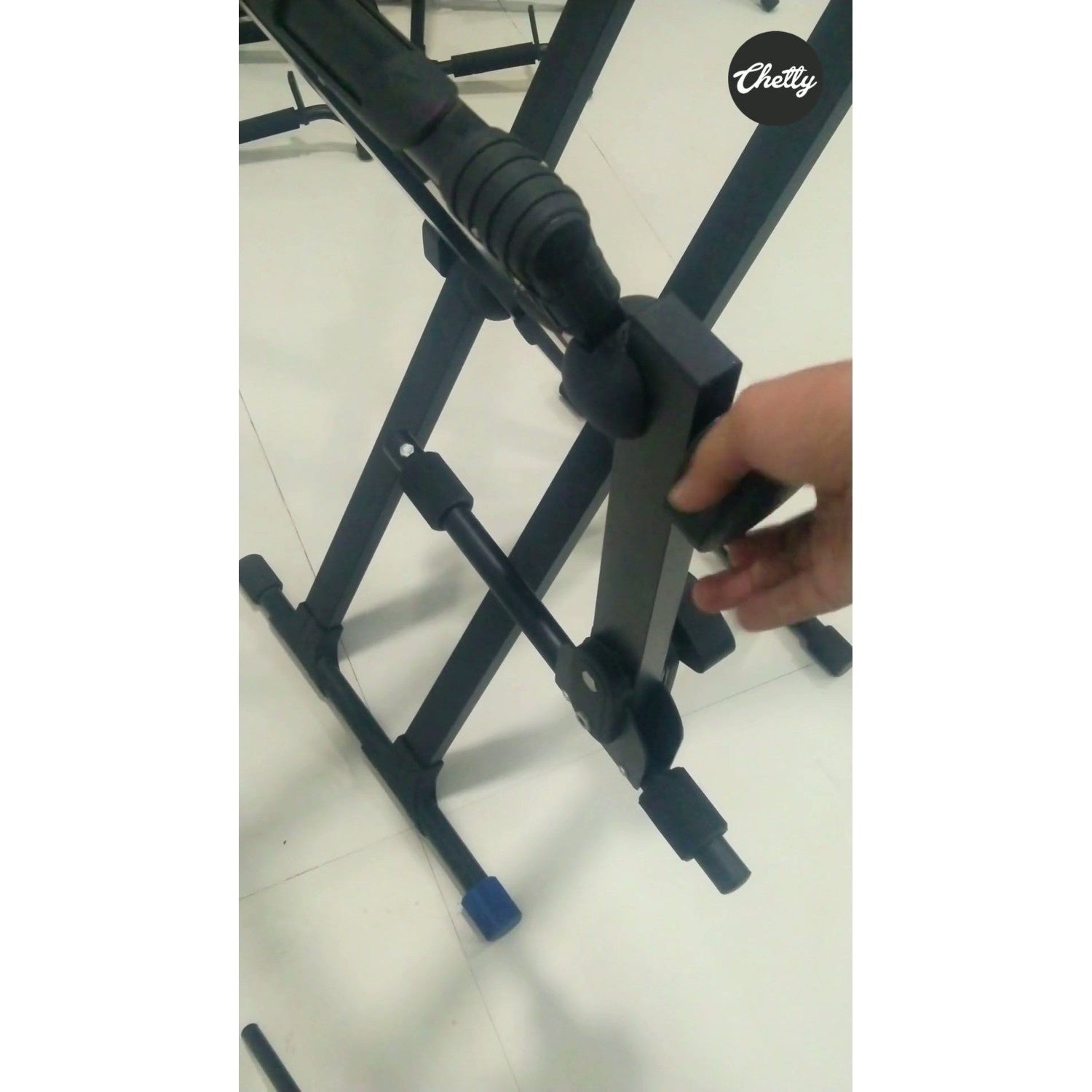 Chetty TT14 Two-Tier Double Braced Keyboard Stand with 11 level Gear Locking