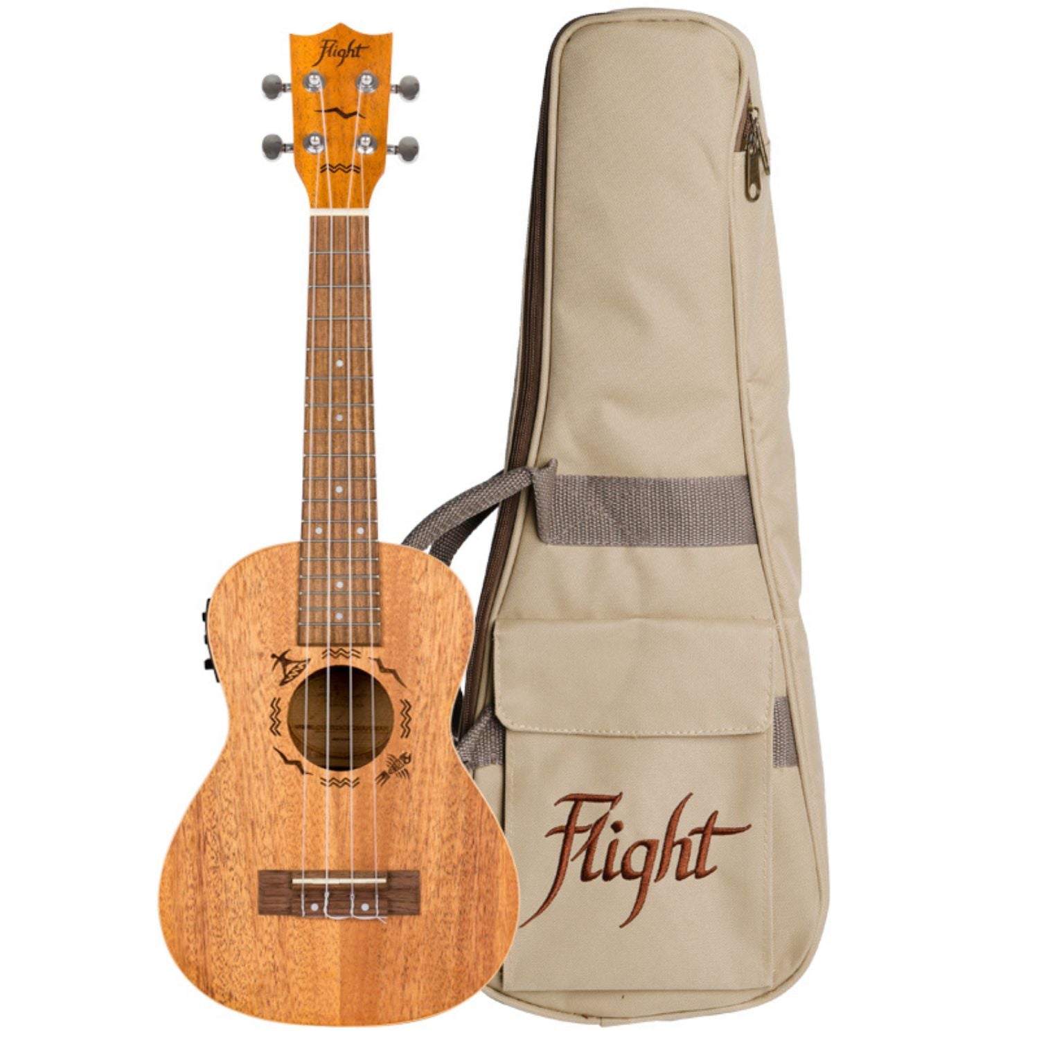Flight Concert Ukuleles Flight DUC323 EQ Electro Acoustic Concert Ukulele with Bag