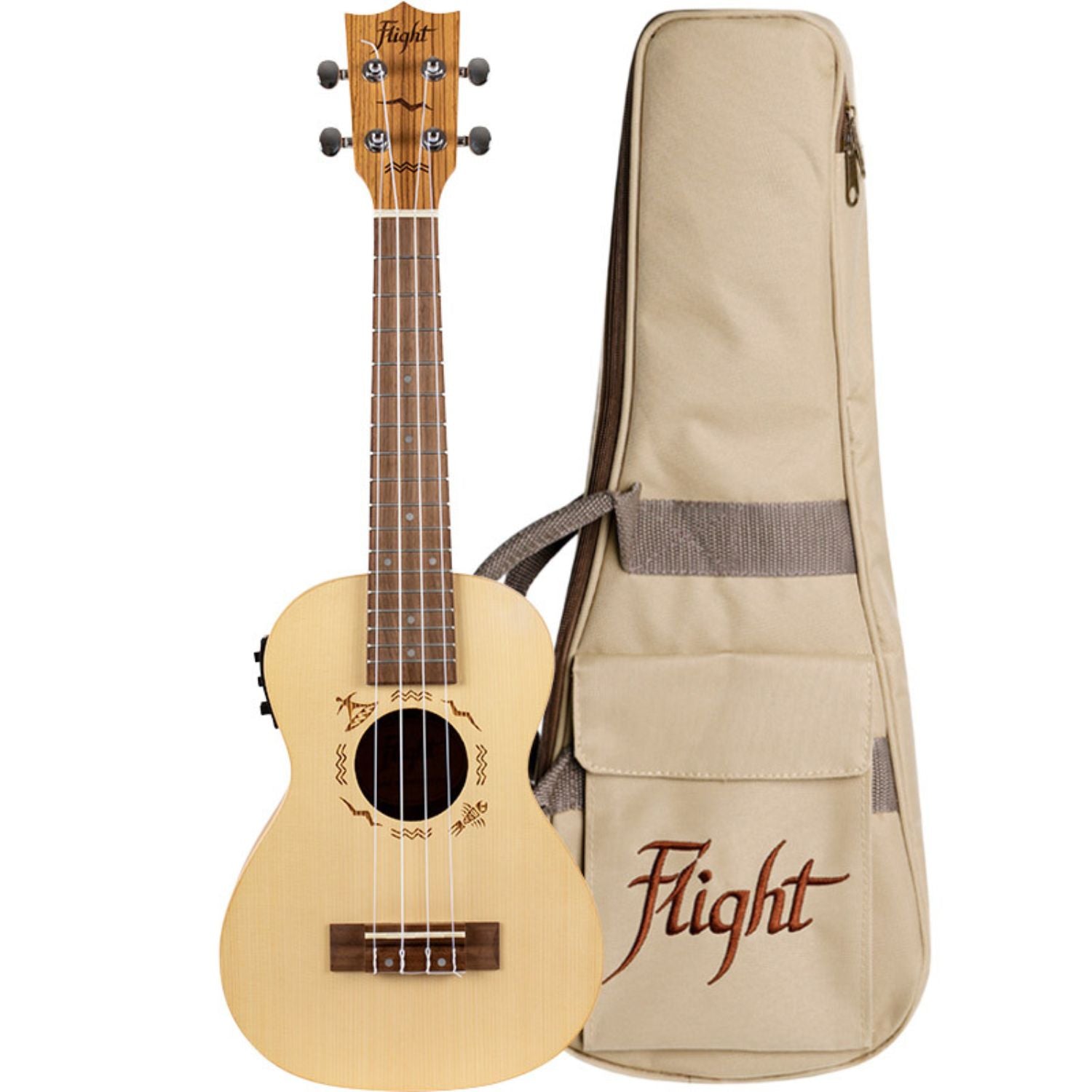 Flight Concert Ukuleles Flight DUC525EQ SP/ZEB Electric Concert Ukulele with Bag