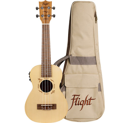 Flight Concert Ukuleles Flight DUC525EQ SP/ZEB Electric Concert Ukulele with Bag