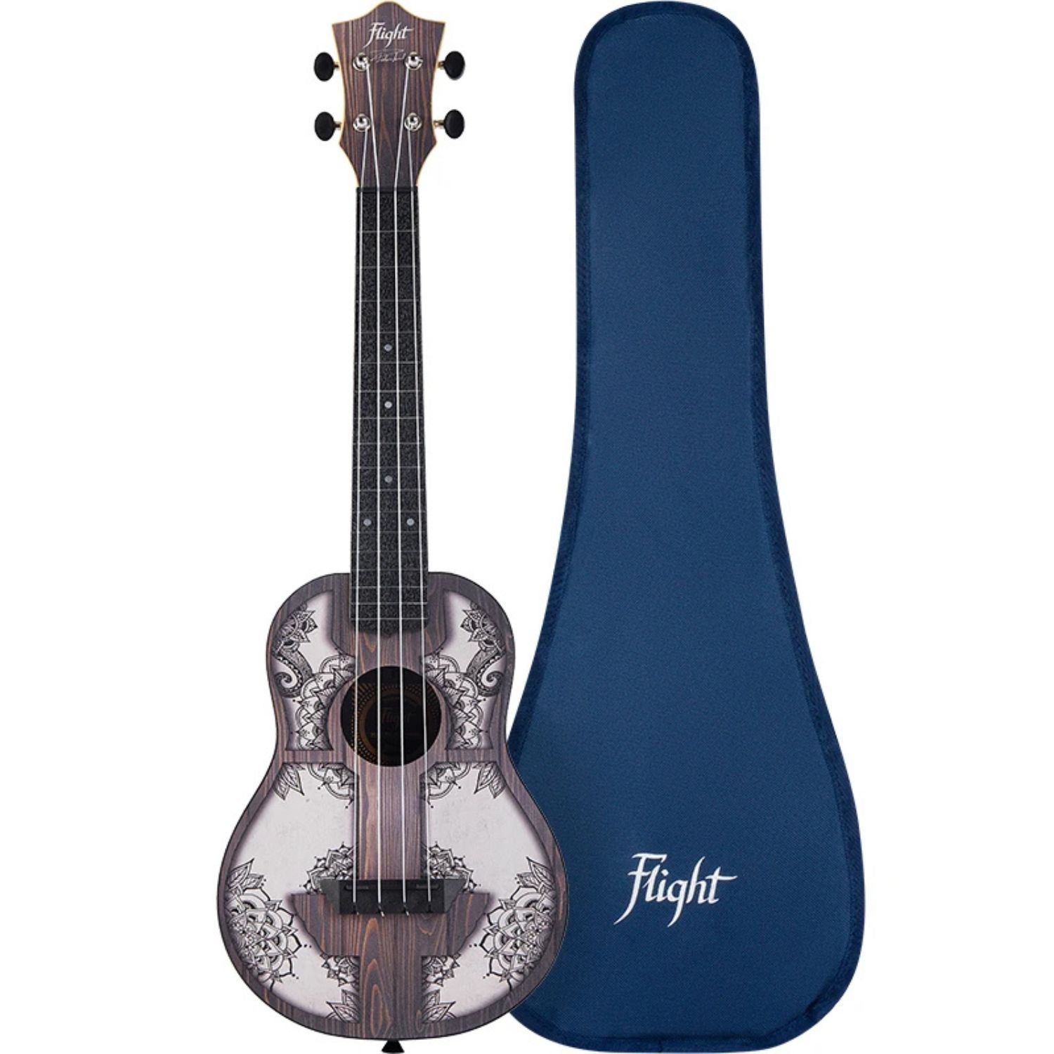 Flight Concert Ukuleles Flight TUC40 MW Travel Mandala Concert Ukulele with Bag