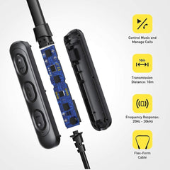 FLiX In-Ear Neckband Headphones FLiX (Beetel) Blaze 100 Wireless Bluetooth In-Ear Comfortable Sports Neckband - Black