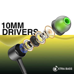 FLiX In-Ear Neckband Headphones FLiX (Beetel) Blaze 100 Wireless Bluetooth In-Ear Comfortable Sports Neckband - Black