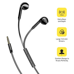 FLiX In-Ear Wired Headphones Black FLiX (Beetel) Tone 200 Wired Headset - Black