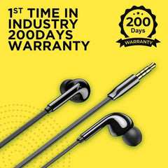 FLiX In-Ear Wired Headphones Black FLiX (Beetel) Tone 210 In Ear Wired Headset - Black
