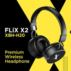 FLiX On-Ear Wireless Headphones Black FLiX (Beetel) X2 Bluetooth v5.0 On Ear Wireless Headphone - Black