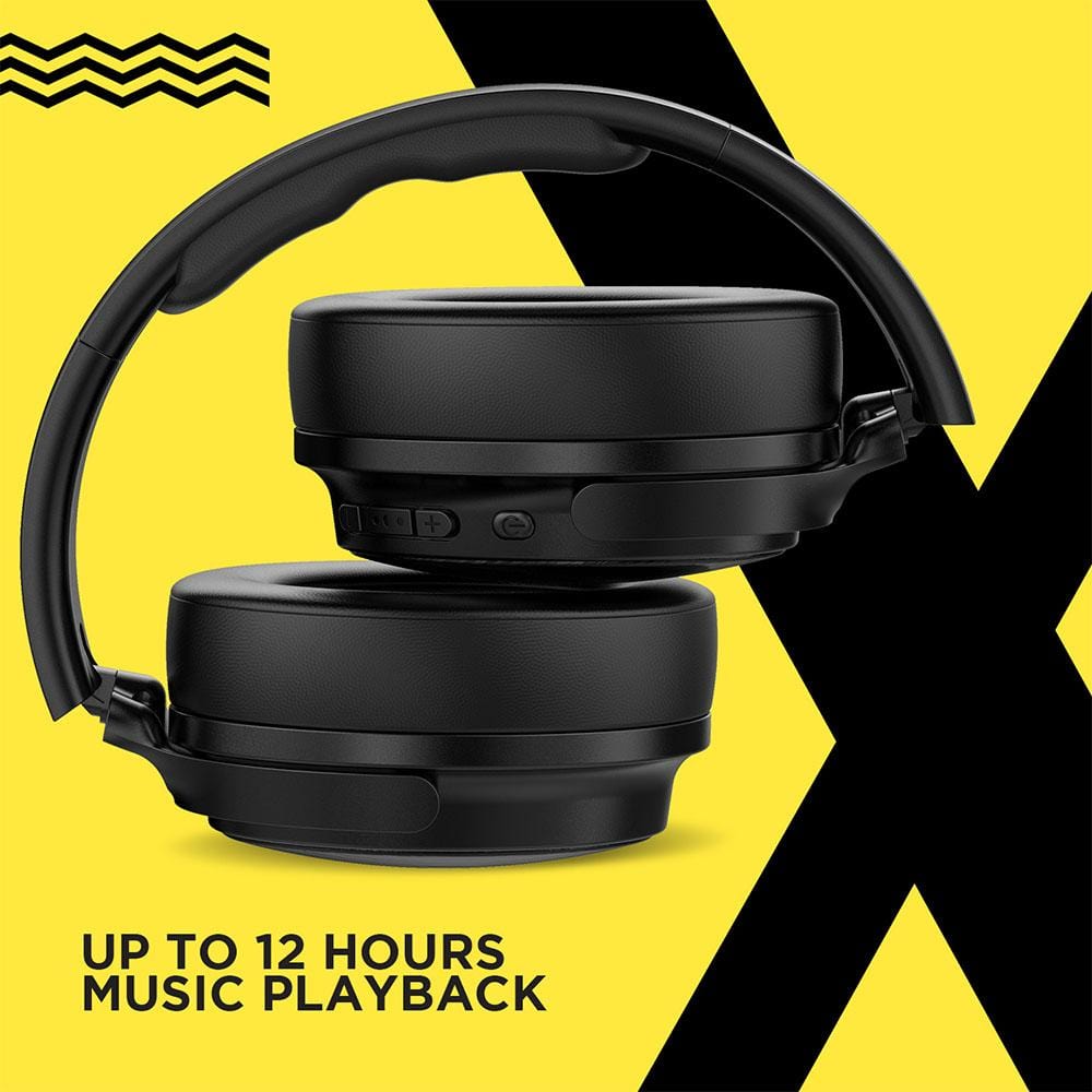 flix over-ear wireless headphones black flix (beetel) x1 bt 5.0 over ear wireless headphone - black     