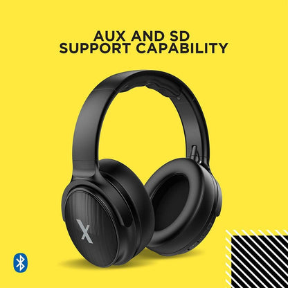 flix over-ear wireless headphones black flix (beetel) x1 bt 5.0 over ear wireless headphone - black     