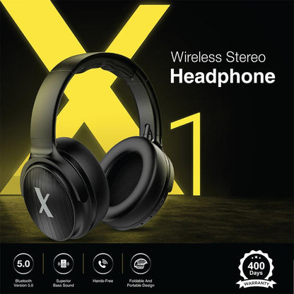 flix over-ear wireless headphones black flix (beetel) x1 bt 5.0 over ear wireless headphone - black     