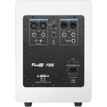 fluid audio subwoofers fluid audio f8sw active subwoofer- white