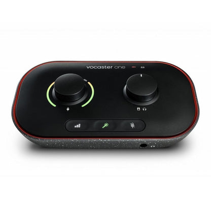 focusrite audio interfaces black focusrite vocaster one studio usb-c podcasting audio interface bundle 