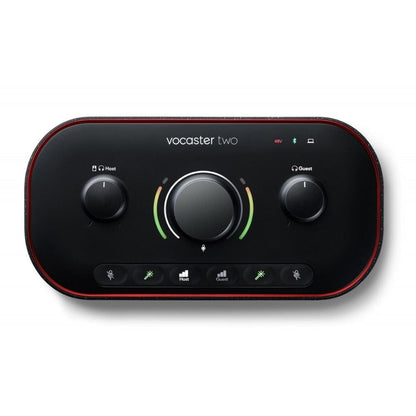 focusrite audio interfaces black focusrite vocaster two studio usb-c podcasting audio interface bundle   