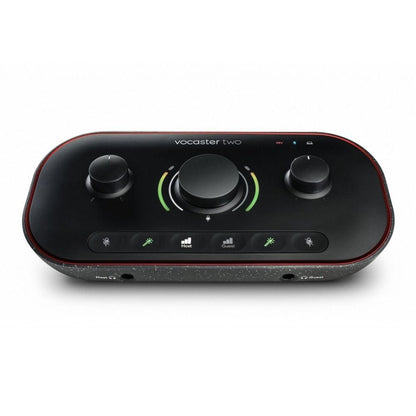 focusrite audio interfaces black focusrite vocaster two studio usb-c podcasting audio interface bundle   