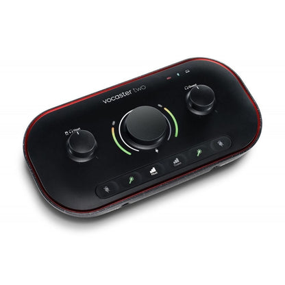 focusrite audio interfaces black focusrite vocaster two studio usb-c podcasting audio interface bundle   