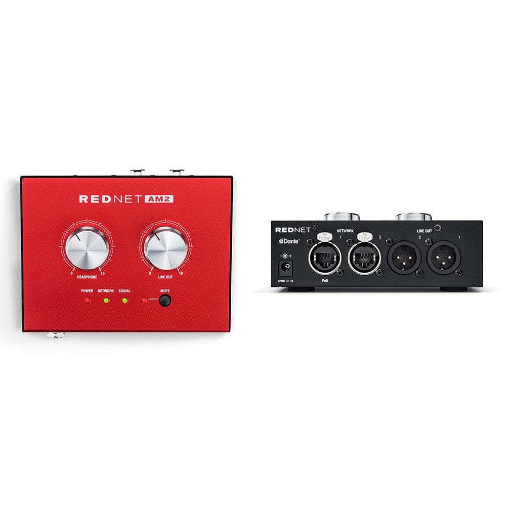 focusrite headphone amplifiers focusrite rednet am2 stereo dante headphone amplifier and line-out interface