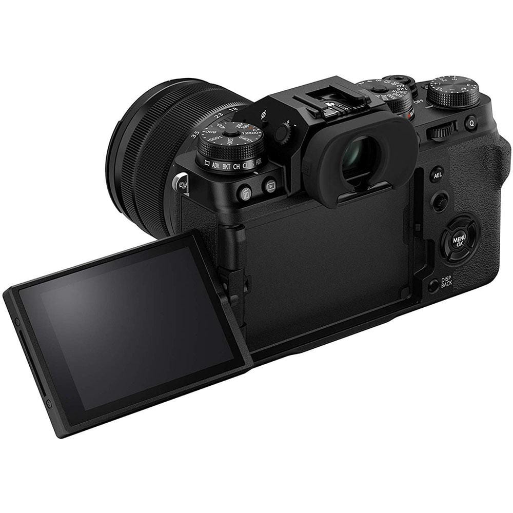 fujifilm action cameras black fujifilm x-t4 26mp mirrorless camera body with xf18-55mm lens - black   