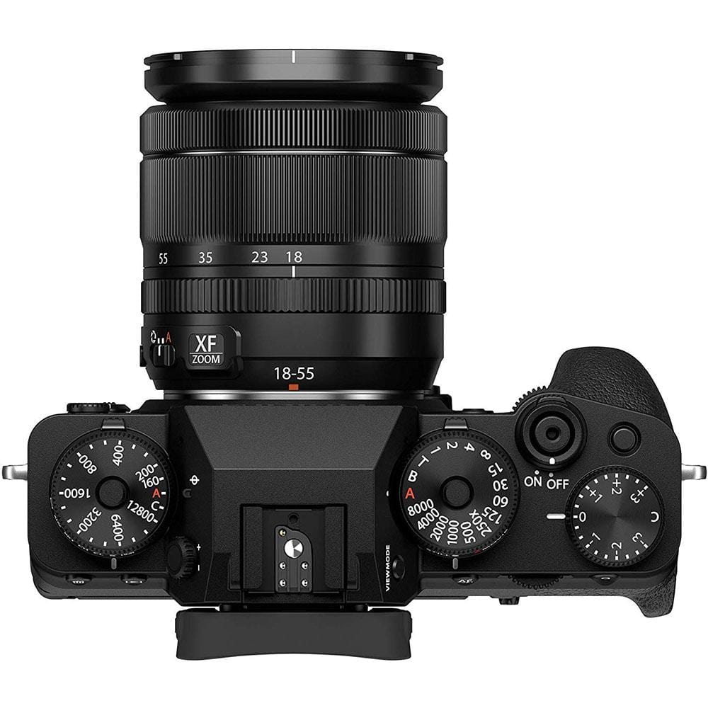 fujifilm action cameras black fujifilm x-t4 26mp mirrorless camera body with xf18-55mm lens - black   