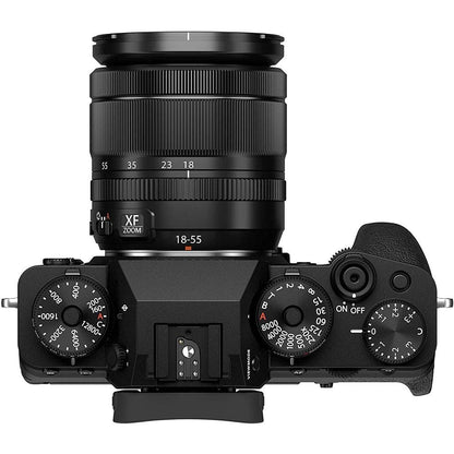 fujifilm action cameras black fujifilm x-t4 26mp mirrorless camera body with xf18-55mm lens - black   