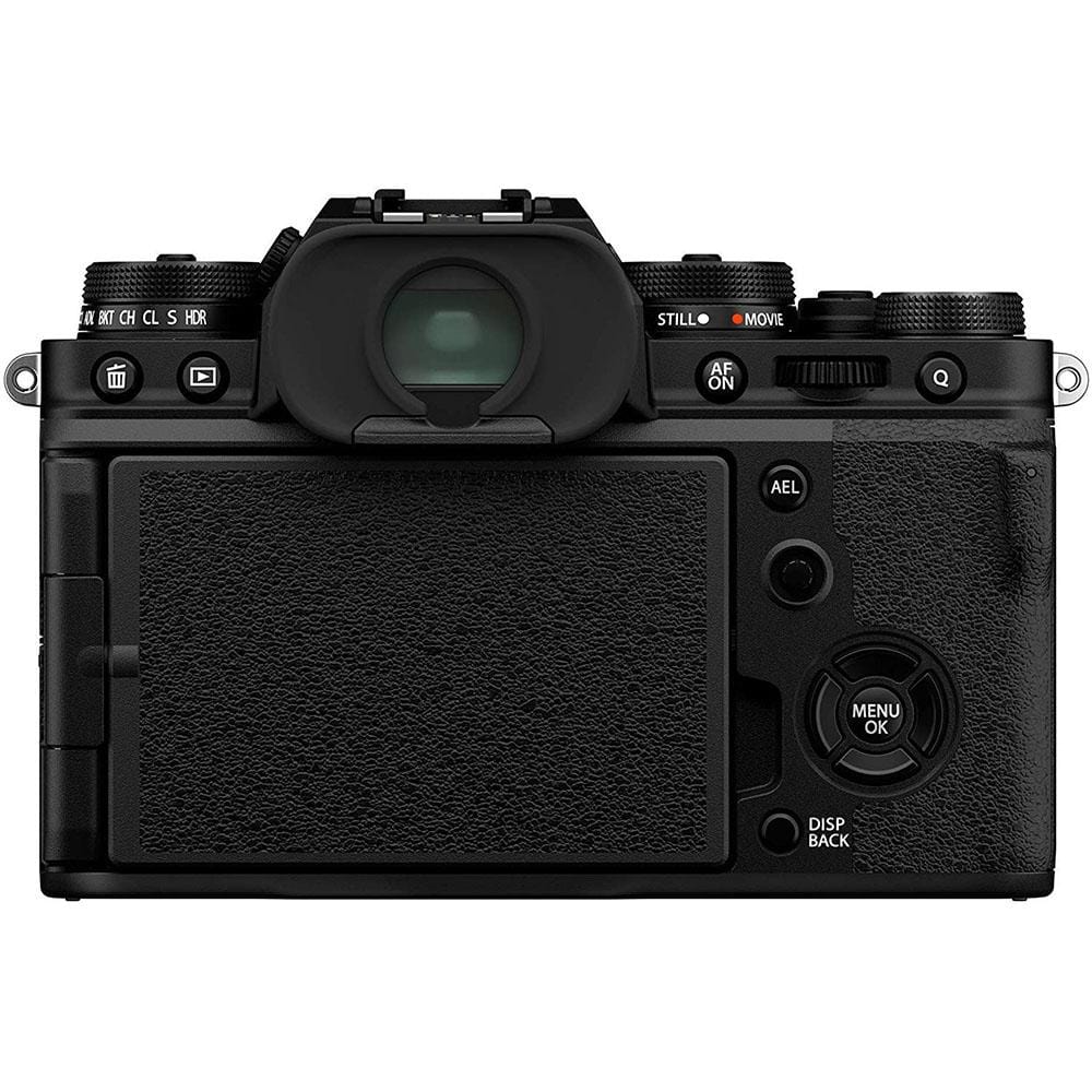 fujifilm action cameras black fujifilm x-t4 26mp mirrorless camera body with xf18-55mm lens - black   