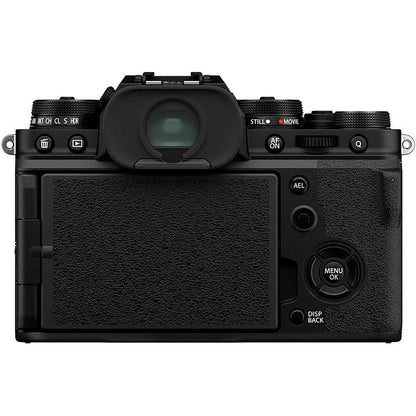 fujifilm action cameras black fujifilm x-t4 26mp mirrorless camera body with xf18-55mm lens - black   