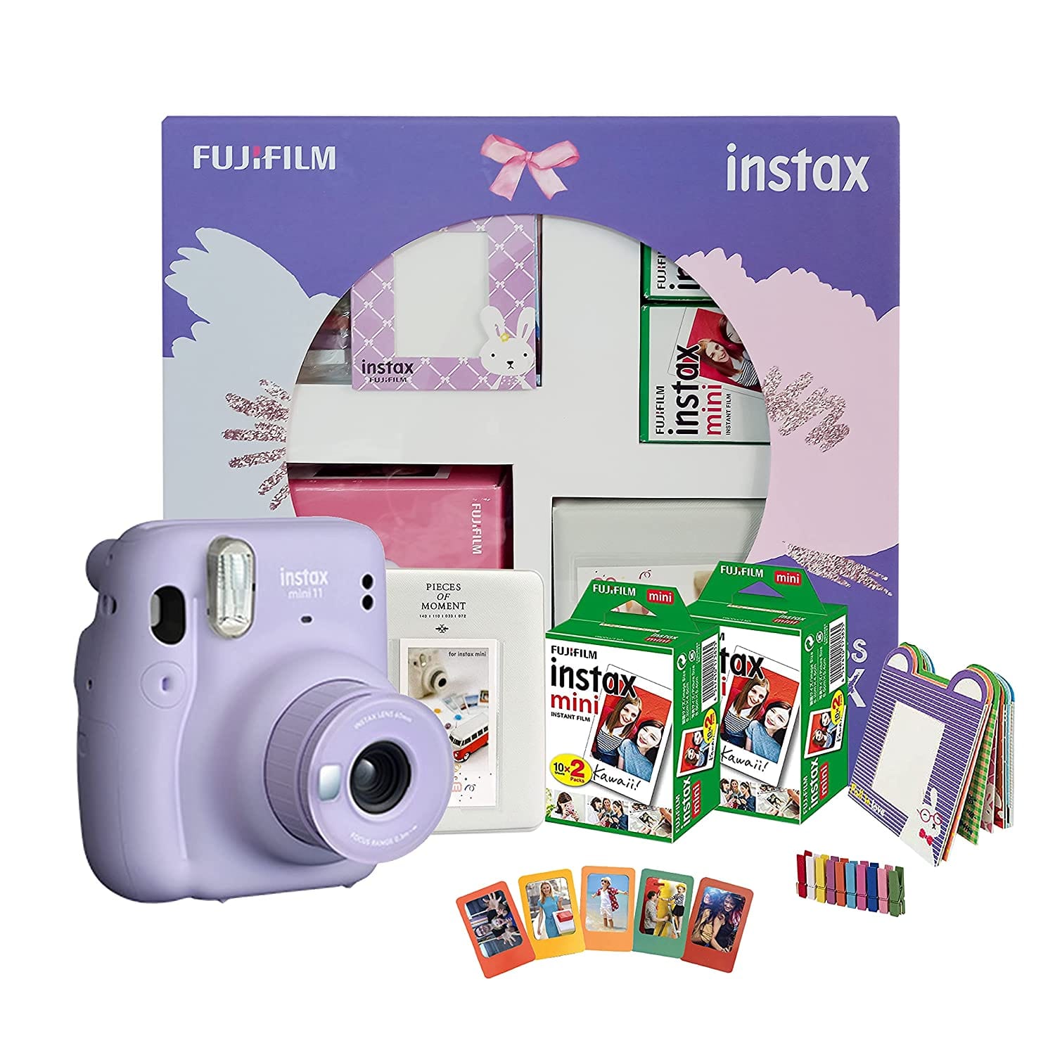 fujifilm action cameras lilac purple fujifilm instax mini 11 bundle pack with 20 shot film instant camera  #color_lilac-purple