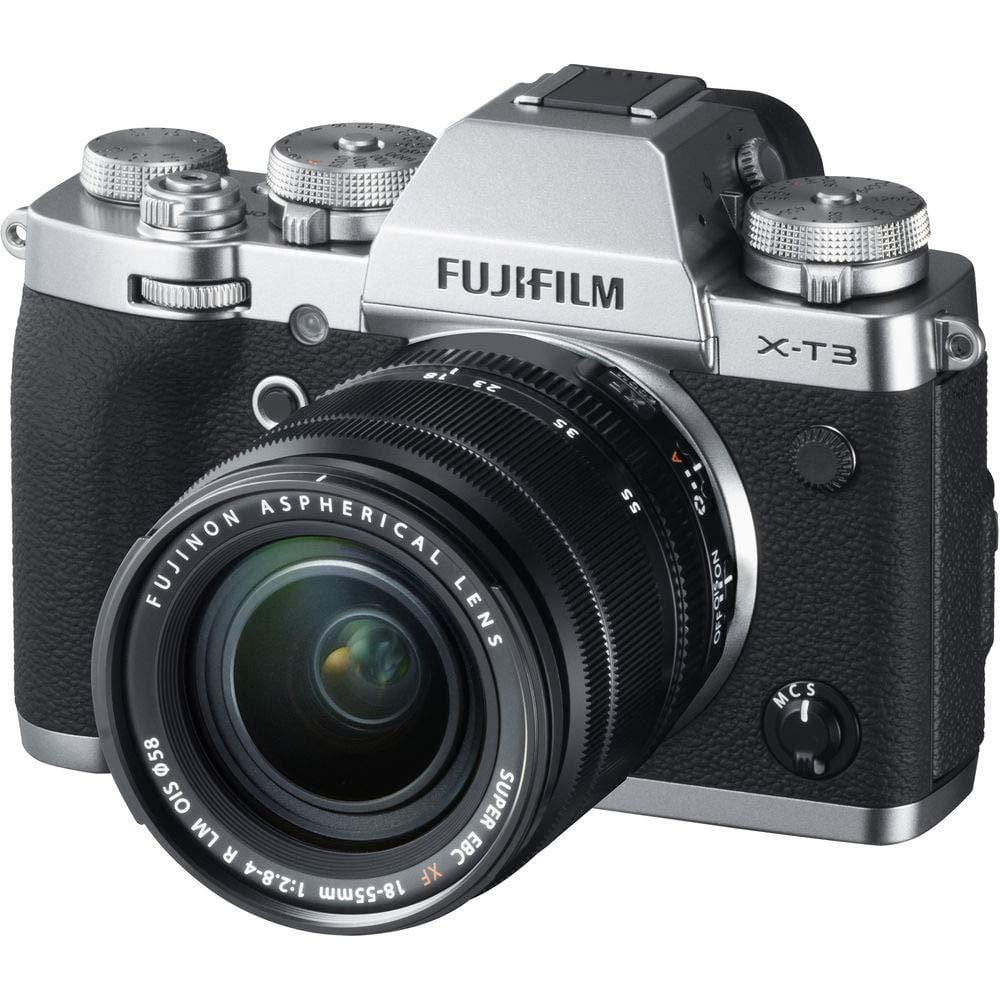 fujifilm action cameras silver fujifilm x-t3 26.1 mp mirrorless camera with xf 18-55 mm lens 