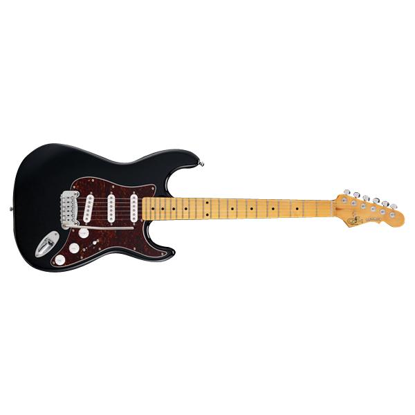 g&l electric guitars gloss black - maple fingerboard g&l tribute series legacy lefty electric guitar    #color_gloss-black---maple-fingerboard